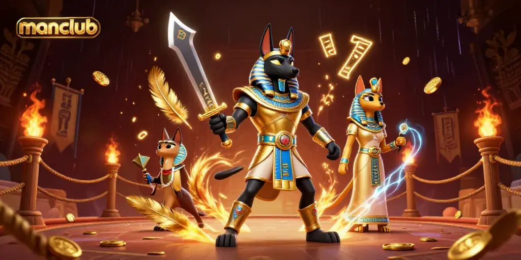 Experience thrilling adventures at manclub with ancient warriors and vibrant casino elements.