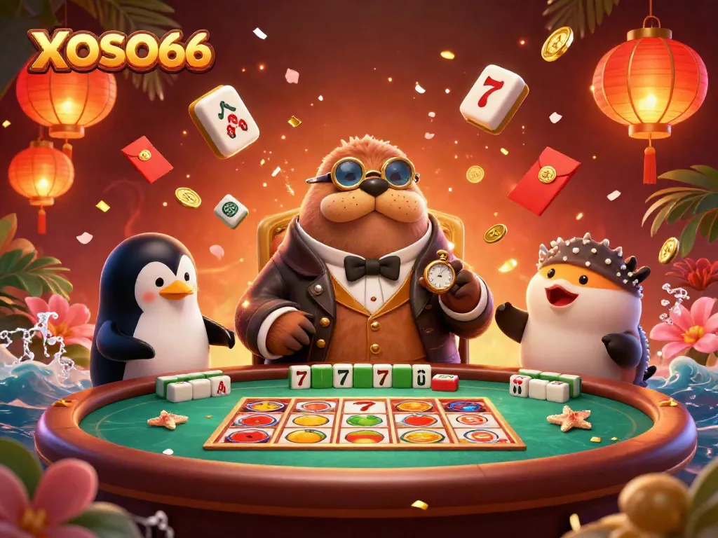 Experience thrilling games at XOSO66 with vibrant characters enjoying a rich gaming atmosphere.