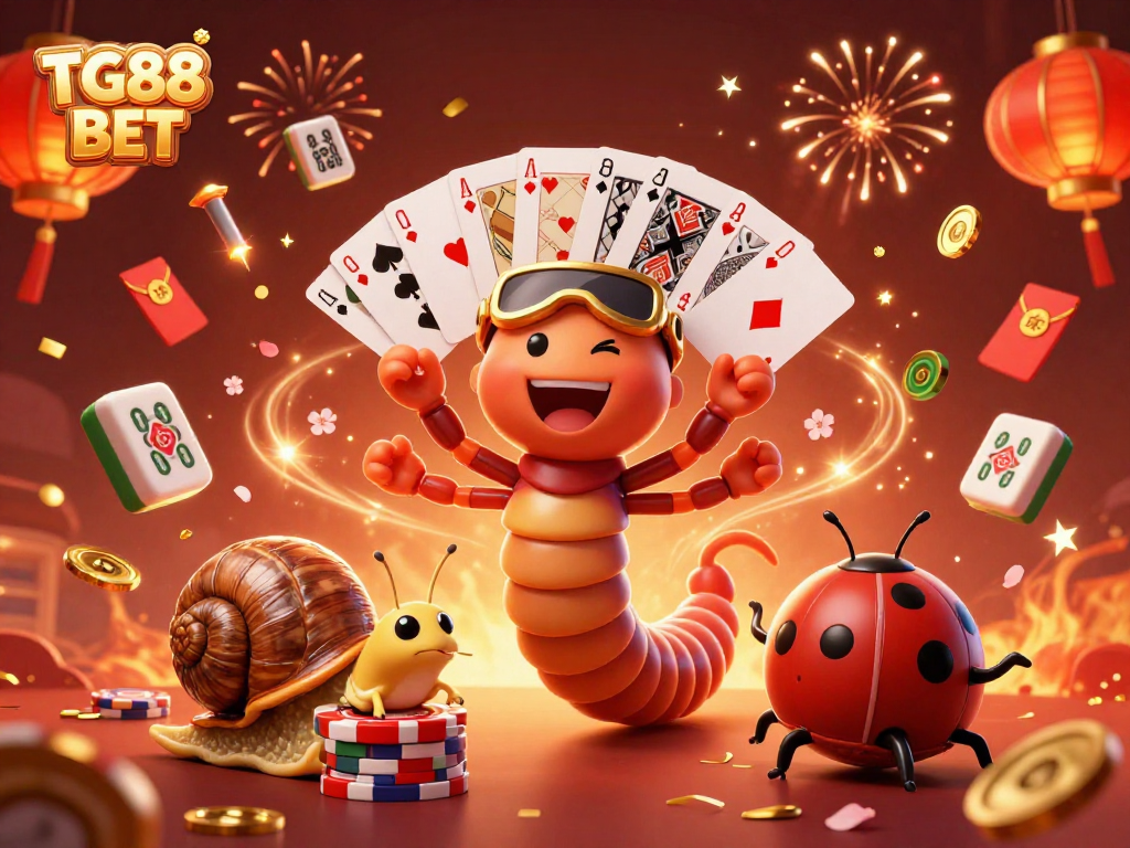 Experience TG88 BET with vibrant casino elements and lively characters in a dynamic gaming scene.