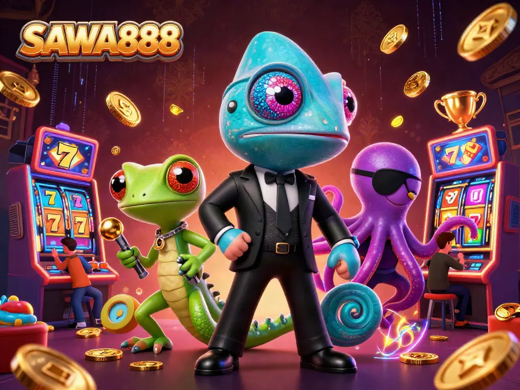 Join the thrilling gameplay at SAWA888 featuring exciting slots, vibrant characters, and winning moments.