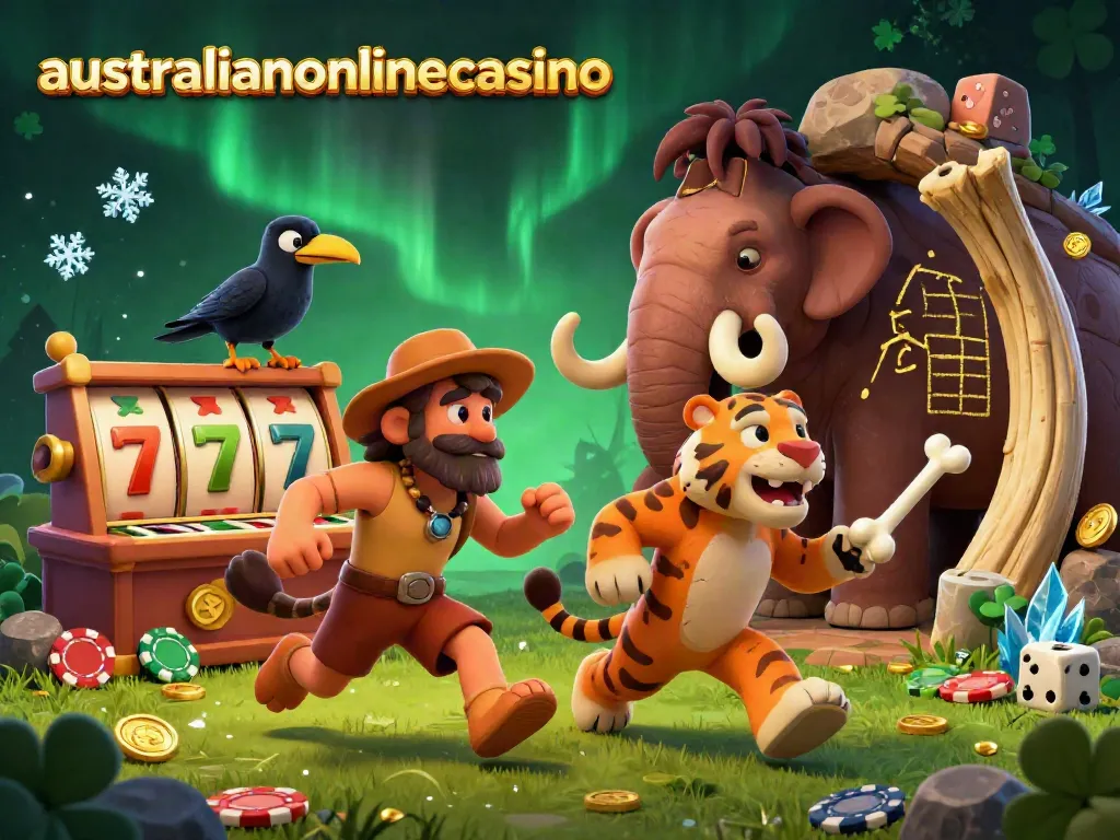 Experience vibrant casino action at australianonlinecasino with friendly prehistoric characters and exciting spins!